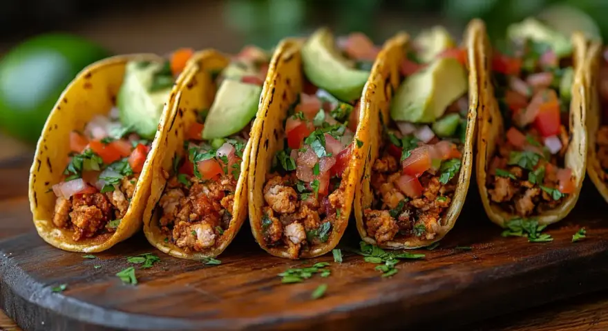 Pyszne tacos z mielonym mięsem, pomidorami, awokado i kolendrą. Idealne na szybki lunch, co to jest tacos?